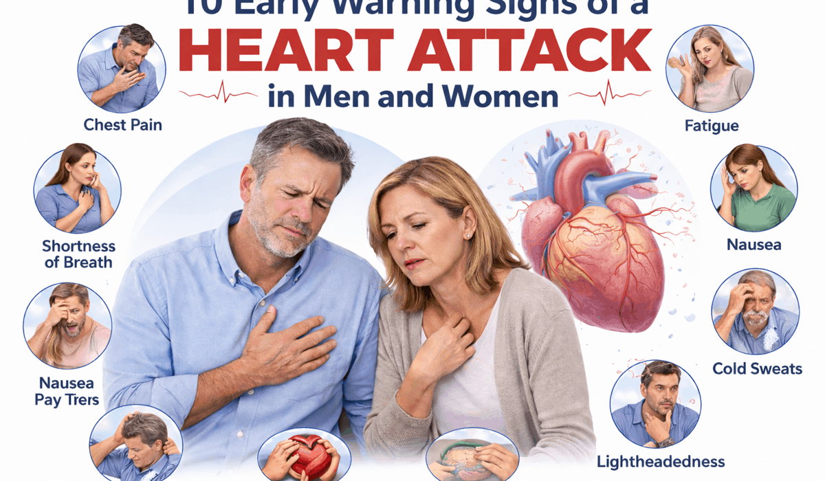 10 Early Warning Signs of a Heart Attack in Men and Women