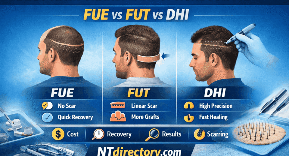 Best Hair Transplant Options for Men - FUE vs FUT vs DHI